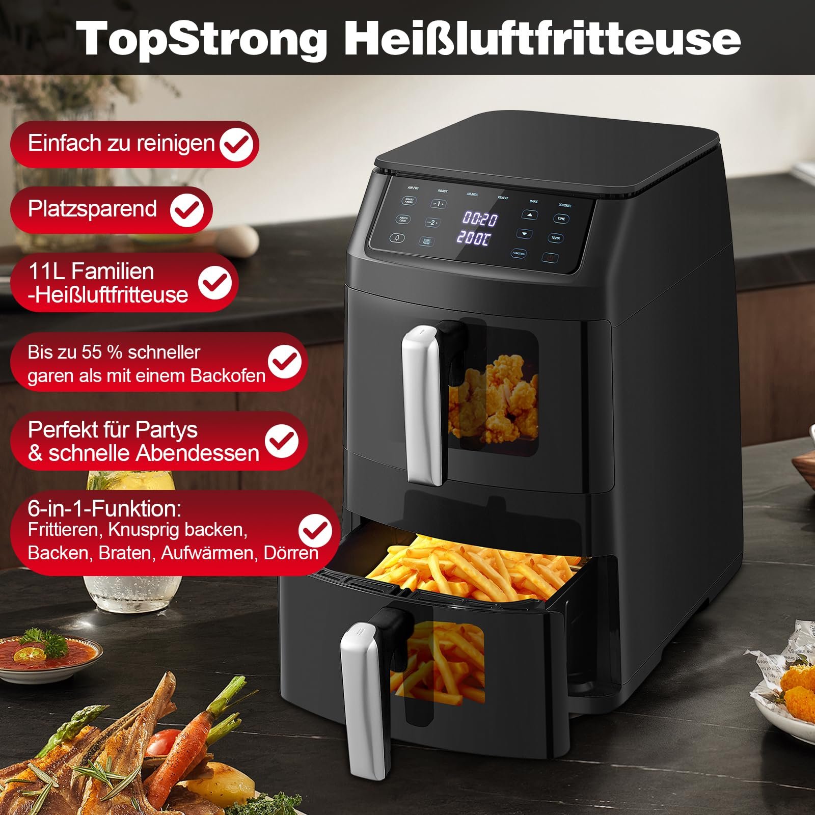 Мультипіч TopStrong Double Chamber 2500 Вт Vertical Double Stack 11 л, фото №8 Мультипіч TopStrong Double Chamber 2500 Вт Vertical Double Stack 11 л, фото №8
