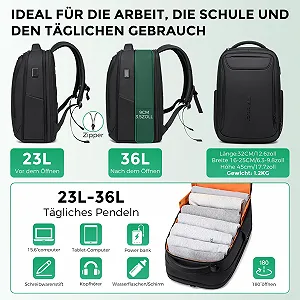 Рюкзак для ноутбука Fenree.geer Business Expandable 15.6 дюйма 1800D Waterproof USB Port цена на synthetic.ua - Фото 1 Рюкзак для ноутбука Fenree.geer Business Expandable 15.6 дюйма 1800D Waterproof USB Port synthetic.ua - Фото 1