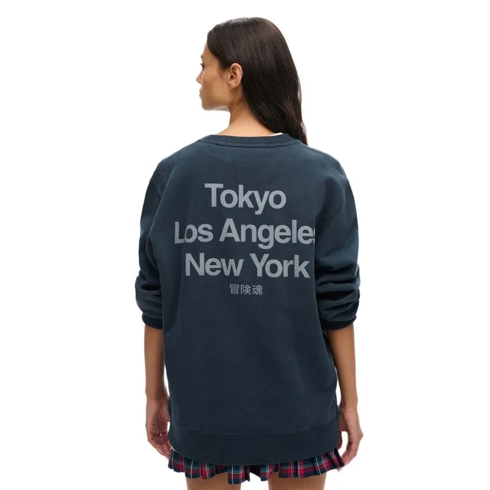 Жіночий Світшот Superdry Oversized Core Logo City з круглим вирізом, фото №2