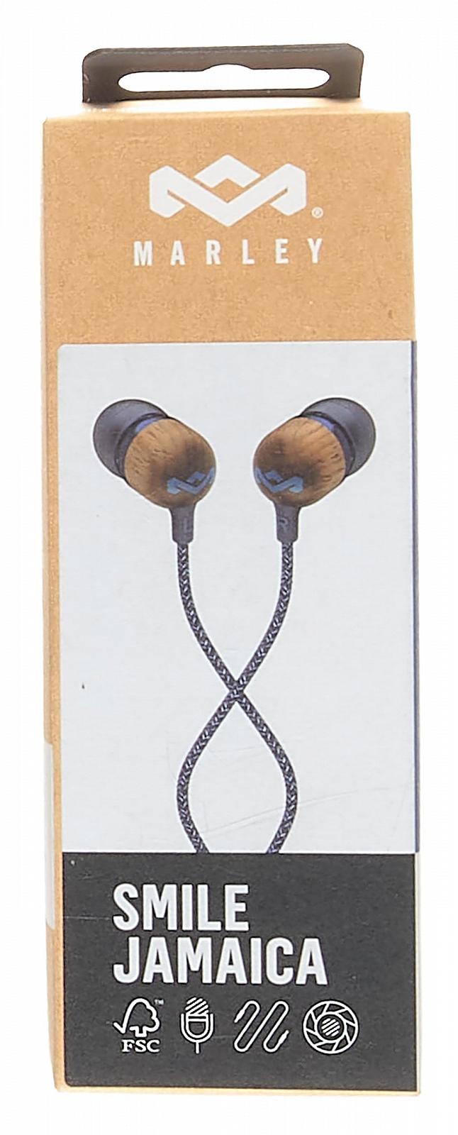 Навушники House of Marley Smile Jamaica In-Ear з мікрофоном, 1-кнопкове керування та ізоляція шуму (Denim Синій), фото №2