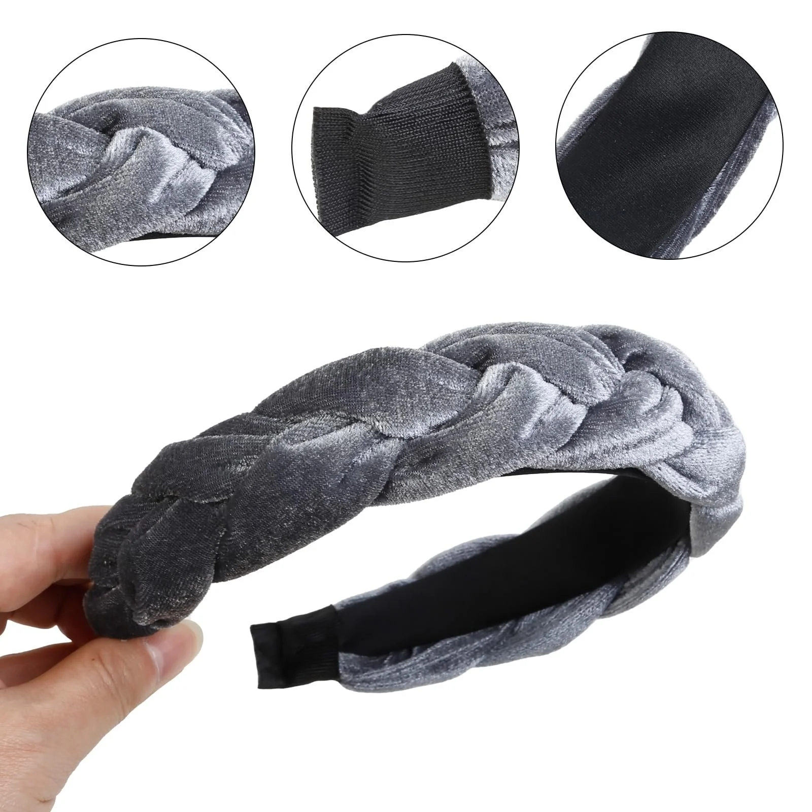 Бархатная Плетена Обруч Широкая, фото №3