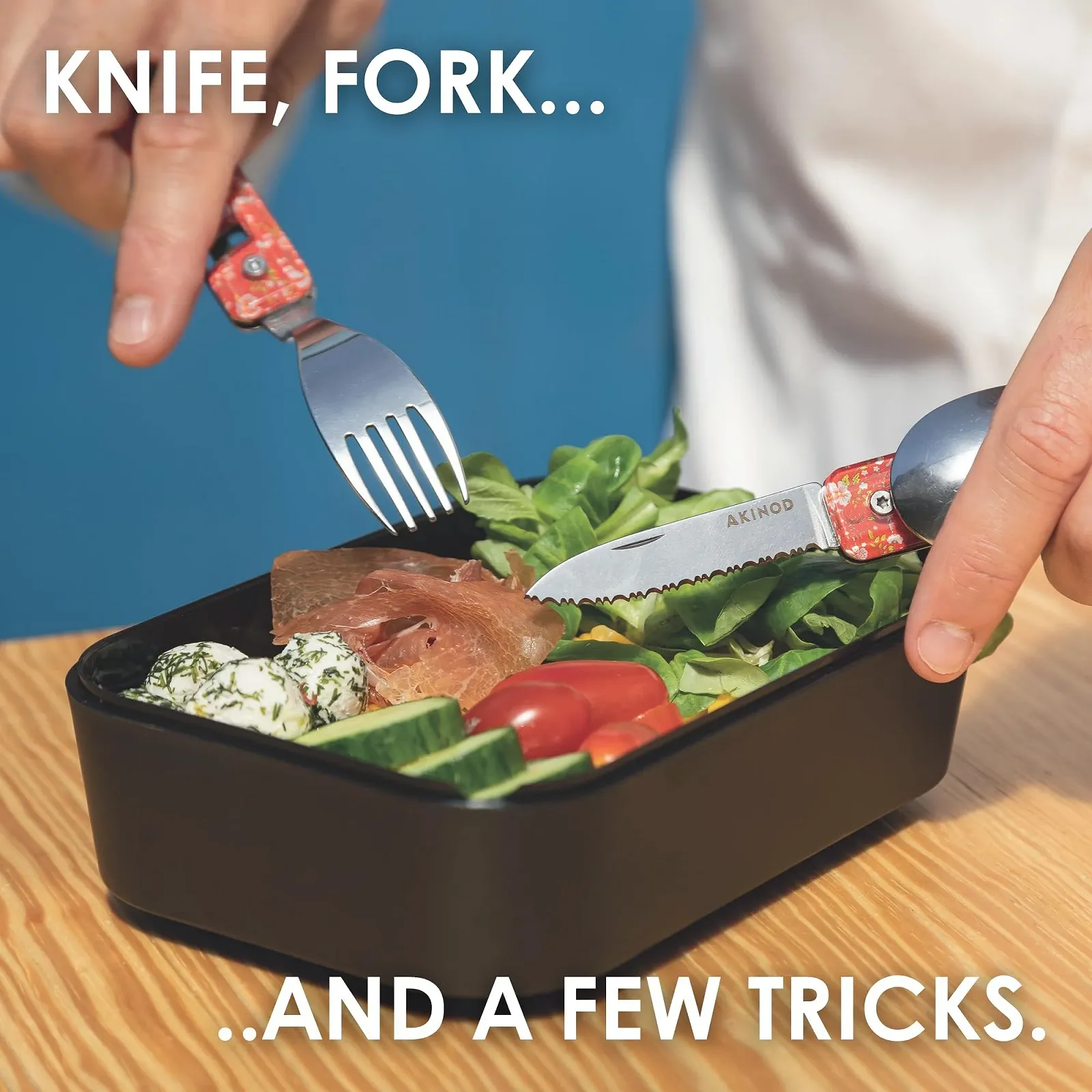 Многофункциональные столовые приборы Akinod 13h25 Алюминий Оранжевый, фото №7