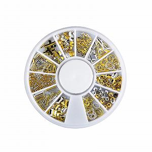 Стрази для нігтів 3D DIY, сплав, стрази, 12 комірок, зірки, місяці, пісок діамантовий - Фото 1