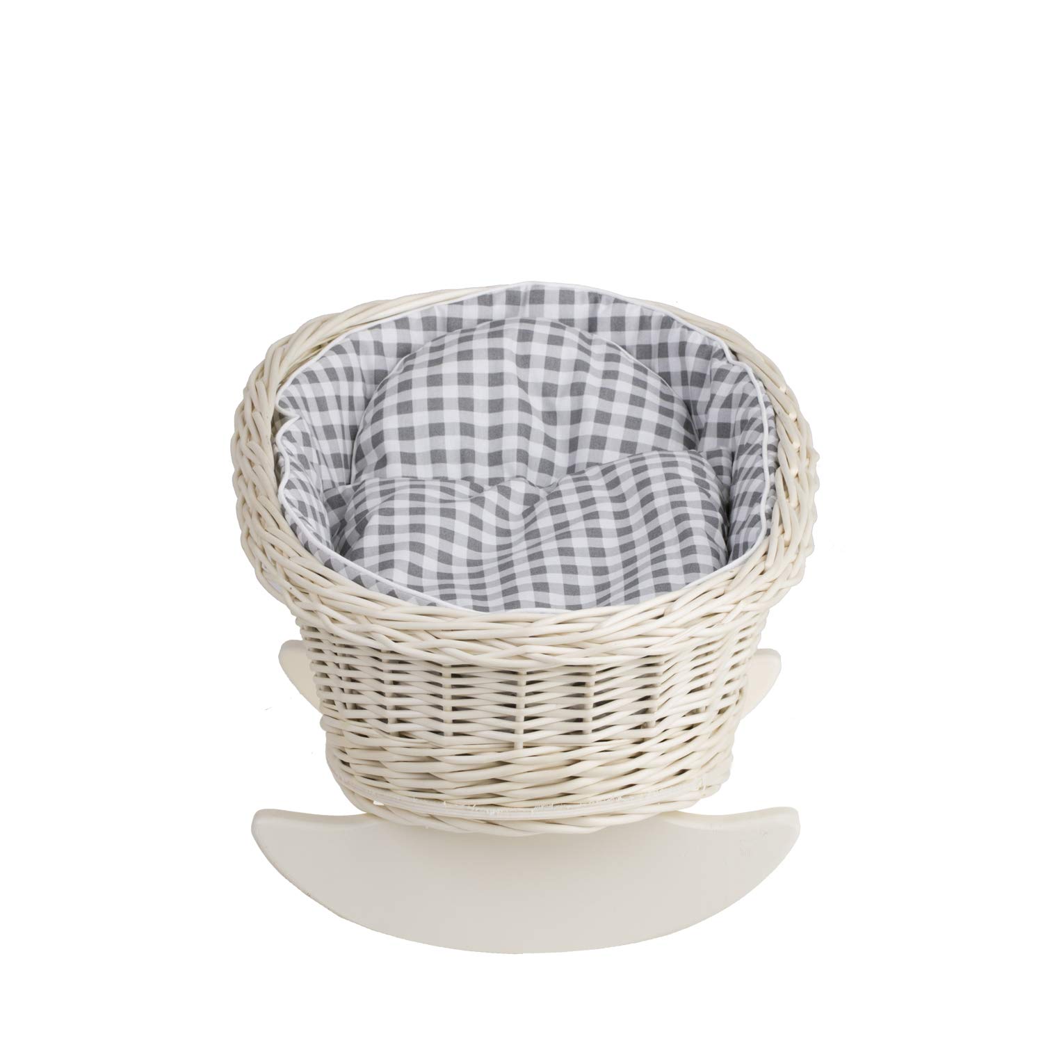 Ліжечко e-wicker24 Плетене Виготовлене Вручну Ліжечко для Ляльок Плетене Ліжко-Гойдалка, фото №4