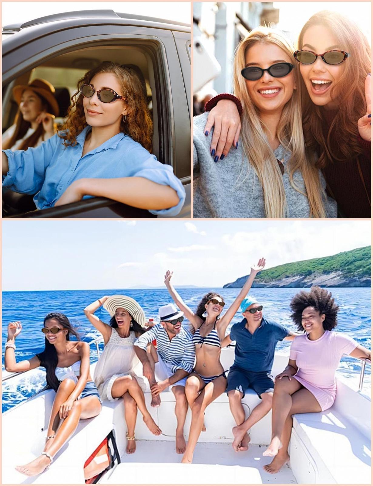 Сонцезахисні окуляри Becellen, набір 2 шт, вінтажні овальні 90-х, ретро, фото №6