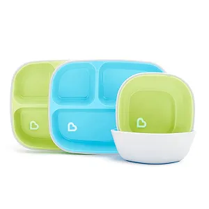 Дитячі тарілки, від 6 місяців, без BPA, синьо-зелений - Фото 1