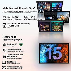 Планшет 10.1" SUAAT S10 (8+22)/128Gb 8 ядер Android 15 8000 mAh Чорний synthetic.ua - Фото 1