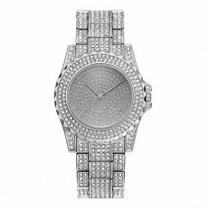 Женские часы PartyKindom Кварцевые Серебристый Ремешок из нержавеющей стали - Фото 1