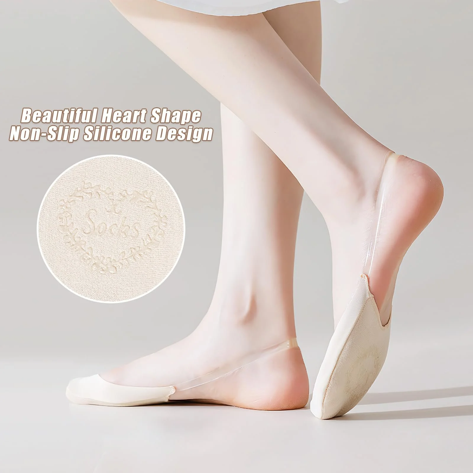 Шкарпетки-слідки No Show для босоніжок та високих підборів, 6 пар, фото №3 Шкарпетки-слідки No Show для босоніжок та високих підборів, 6 пар, фото №3