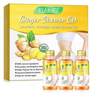 Набор гелей для душа P-Beauty Ginger Лимфодренажный уход с разогревающим эффектом растительный с имбирем, женьшенем, розмарином и полынью 1 x 3 x 30 мл - Фото 1