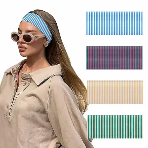 Купить Женская повязка на голову в полоску - Фото 1 Женская повязка на голову в полоску - Фото 1
