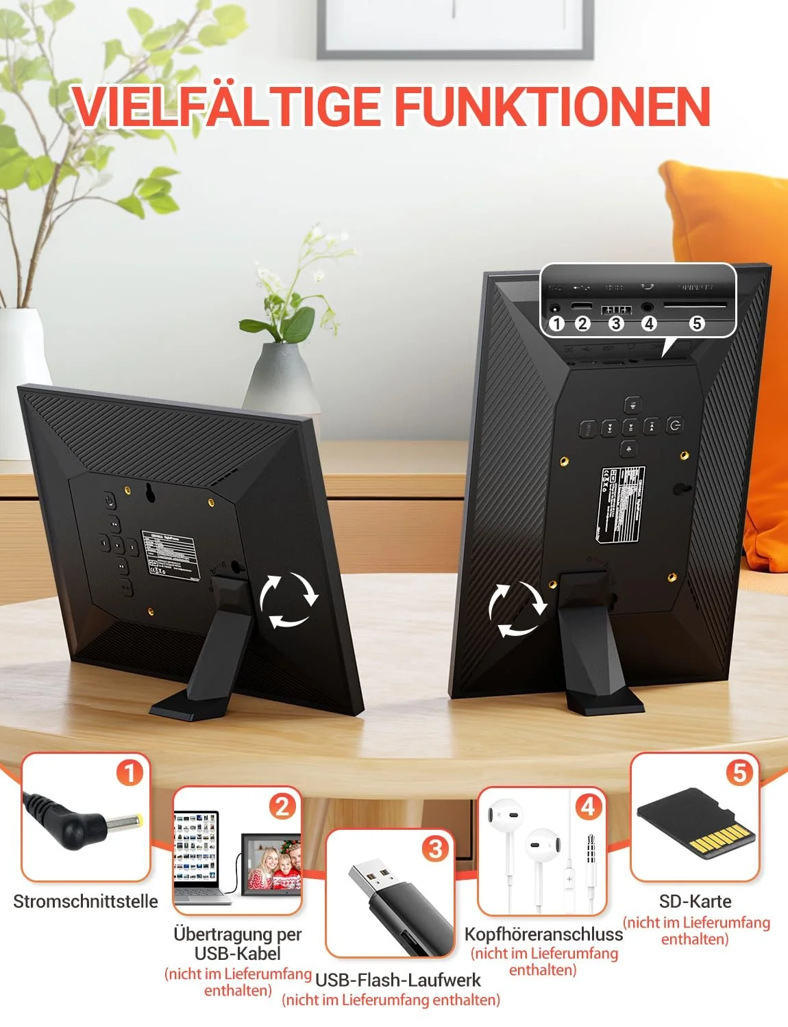 Цифровая фоторамка OBVHNUA 10.1 дюймов 1280 x 800 IPS USB SD Автоповорот, фото №7 Цифровая фоторамка OBVHNUA 10.1 дюймов 1280 x 800 IPS USB SD Автоповорот, фото №7