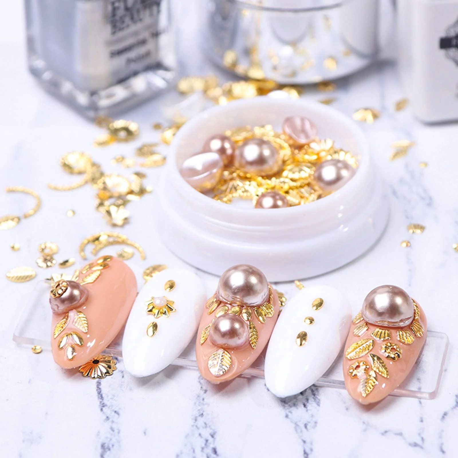 Набор инструментов для ногтей (3 коробки) Стразы для ногтей Жемчуг, фото №4