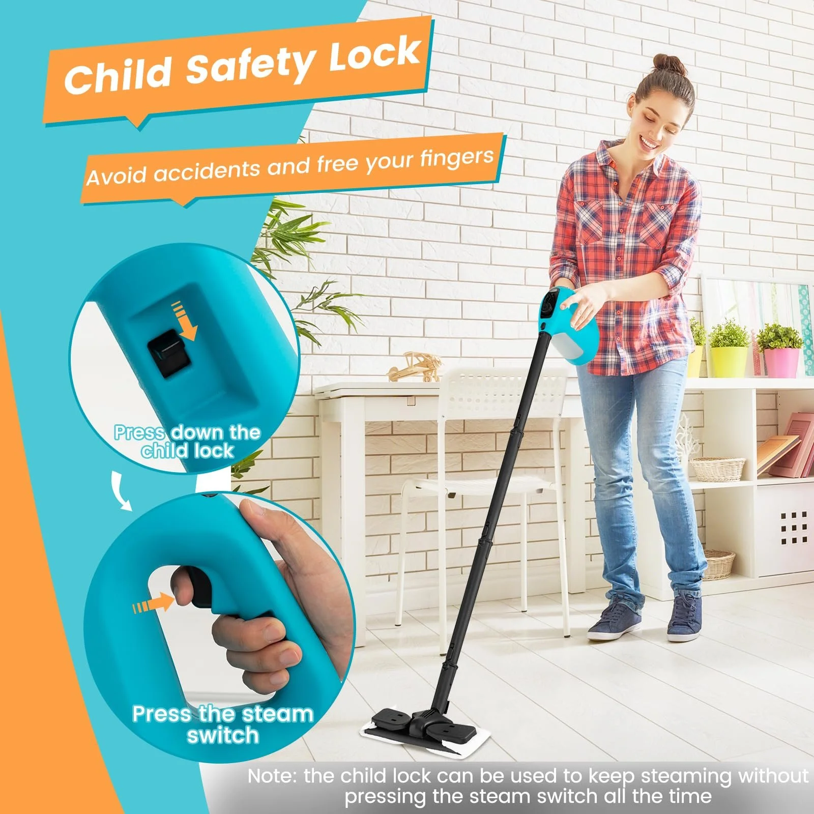 Пароочиститель SOARS 14 аксессуаров 2 Bar 125 ℃ 1 мин 1500 W 400ML Blue, фото №7 Пароочиститель SOARS 14 аксессуаров 2 Bar 125 ℃ 1 мин 1500 W 400ML Blue, фото №7