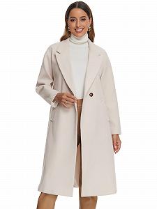 Пальто Allegra K Двубортное Средней Длины - Фото 1