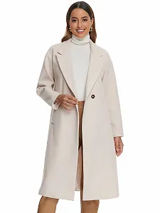 Пальто Allegra K Двобортне Середньої Довжини - Фото 1