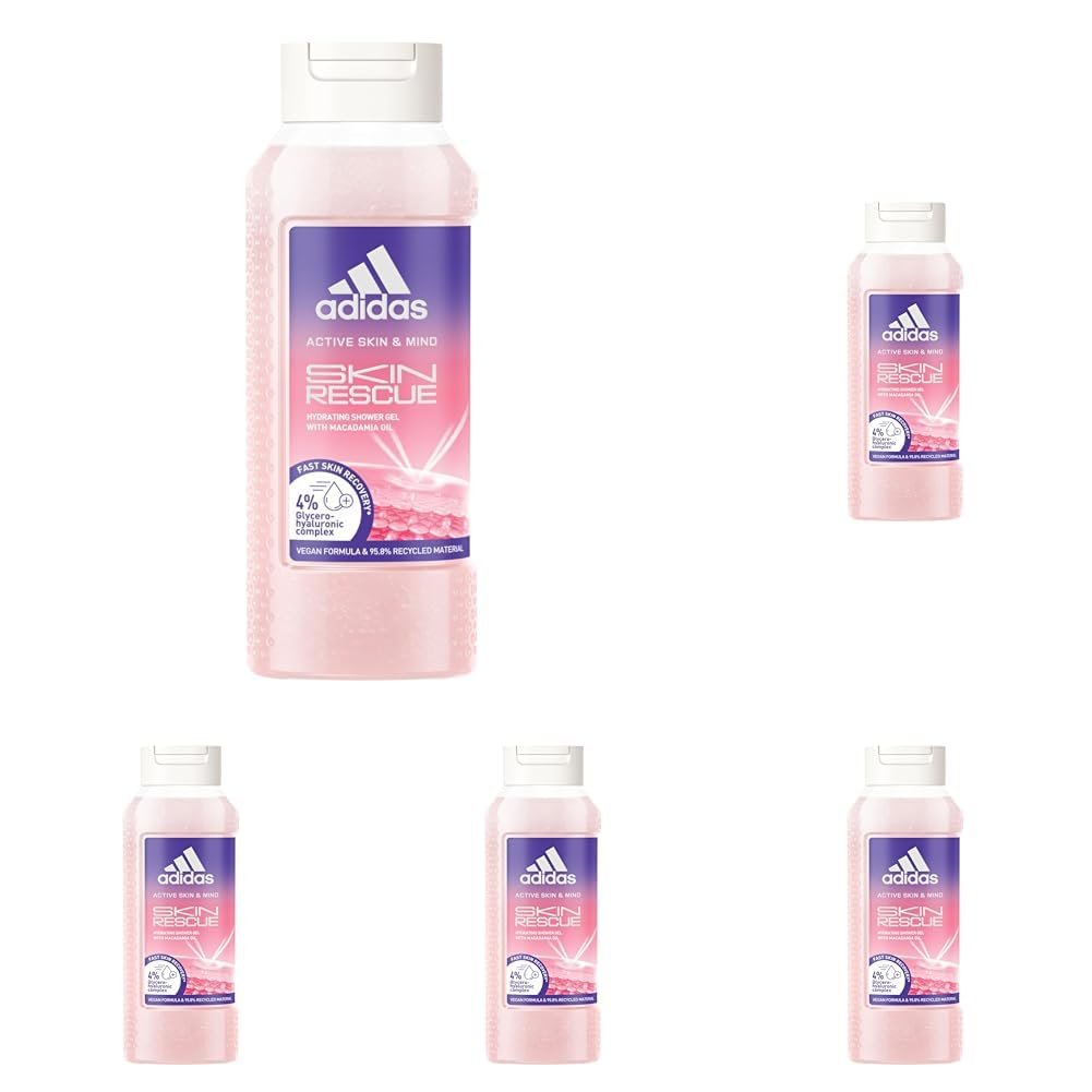 Гель для душа adidas Active Skin & Mind Skin Rescue увлажняющий для быстрого восстановления кожи 250 мл (упаковка из 5 шт.), фото №1
