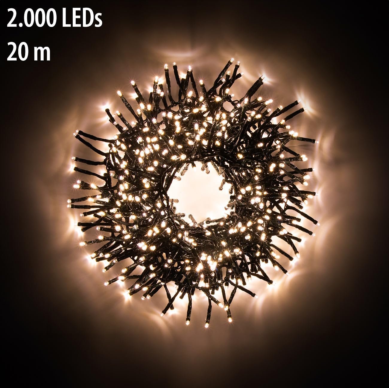 Кластерна гірлянда Lunartec 2000 LED, 20 м, теплий білий, фото №2