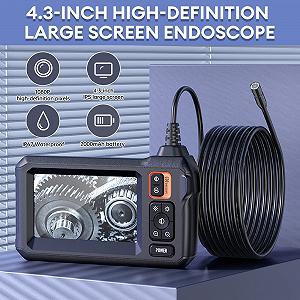 Промышленный эндоскоп Bouncy Dual Lens 1080P с 4-дюймовым LCD-экраном, IP67 водонепроницаемая змеиная камера synthetic.ua - Фото 1