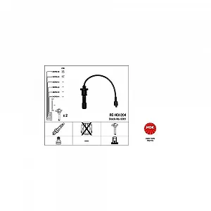 Комплект проводів запалювання NGK 6301 для HYUNDAI KIA - Фото 1