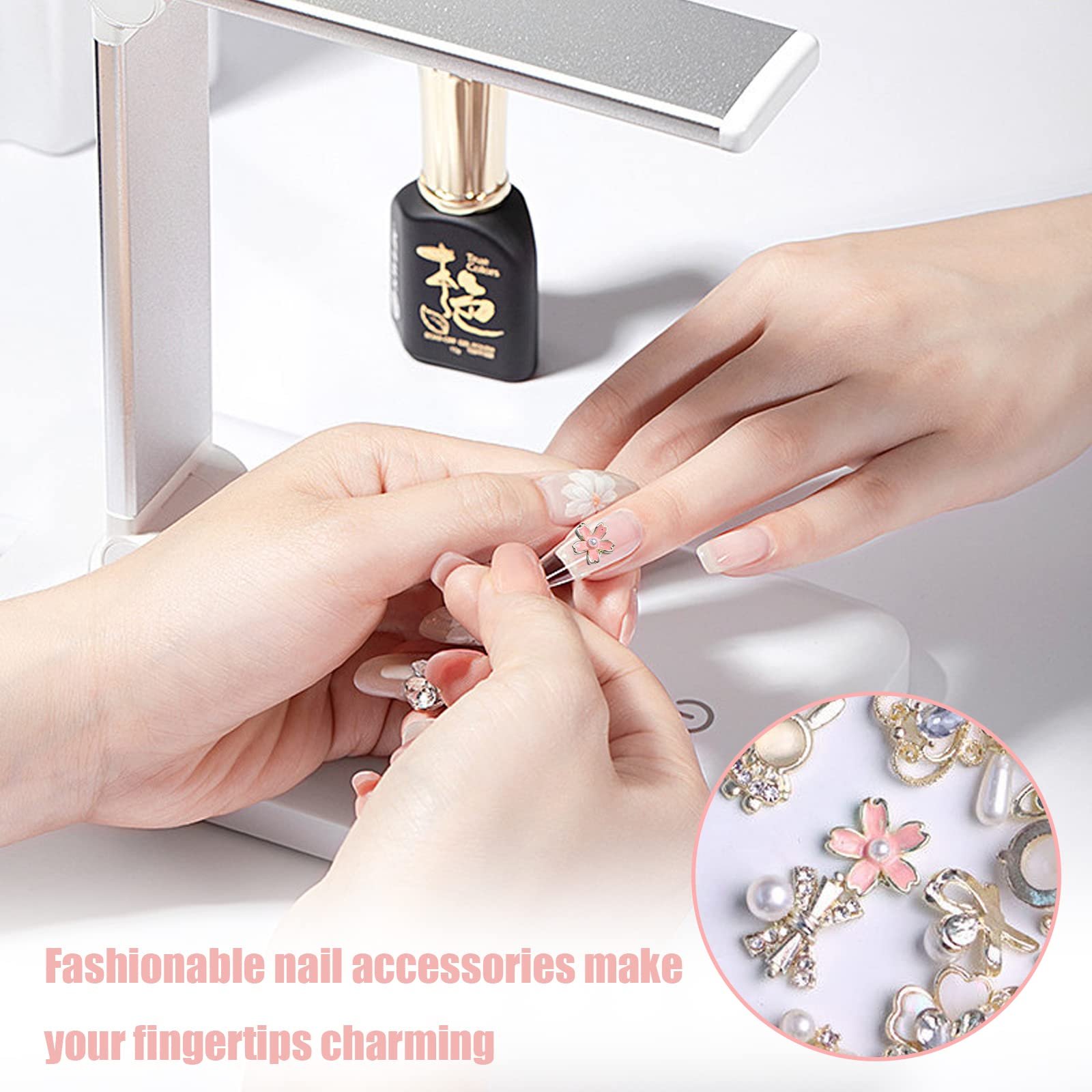 3D Блестящие Стразы для Ногтей, 50 штук, Роскошные Украшения для Ногтей, Бабочки, Цветы, Сердца, Бантики для Дизайна Ногтей DIY, фото №3