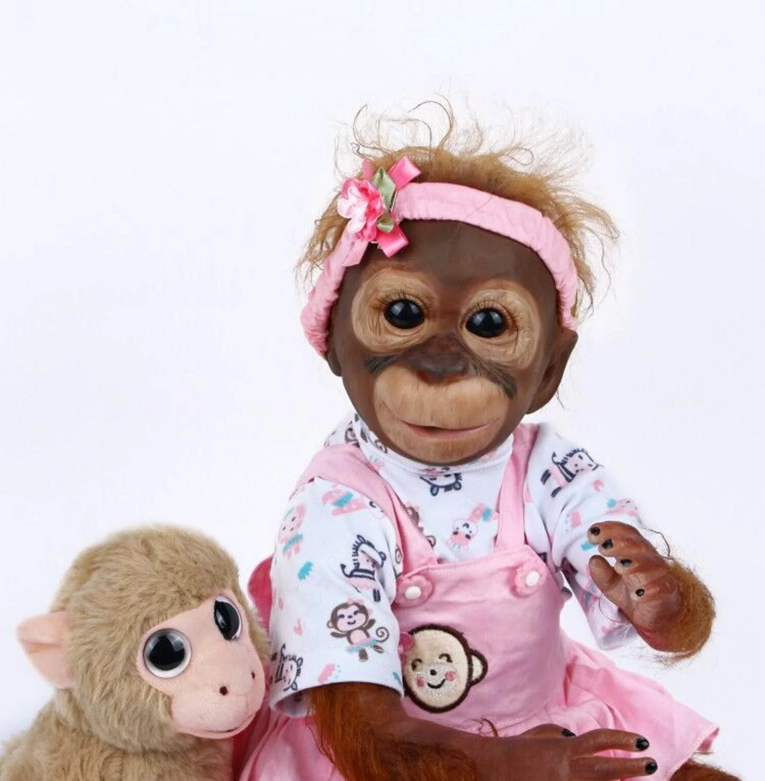 Лялька Мавпочка Reborn ANTBOAT 50 см, 20 дюймів, реалістична, м'який силіконовий вініл, ручна робота з м'якою іграшкою, фото №2