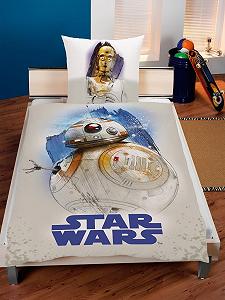 Постільна білизна Disney Star Wars BB8, C3PO, R2D2 80 x 80 см + 135 x 200 см, 100% бавовна на блискавці synthetic.ua - Фото 1