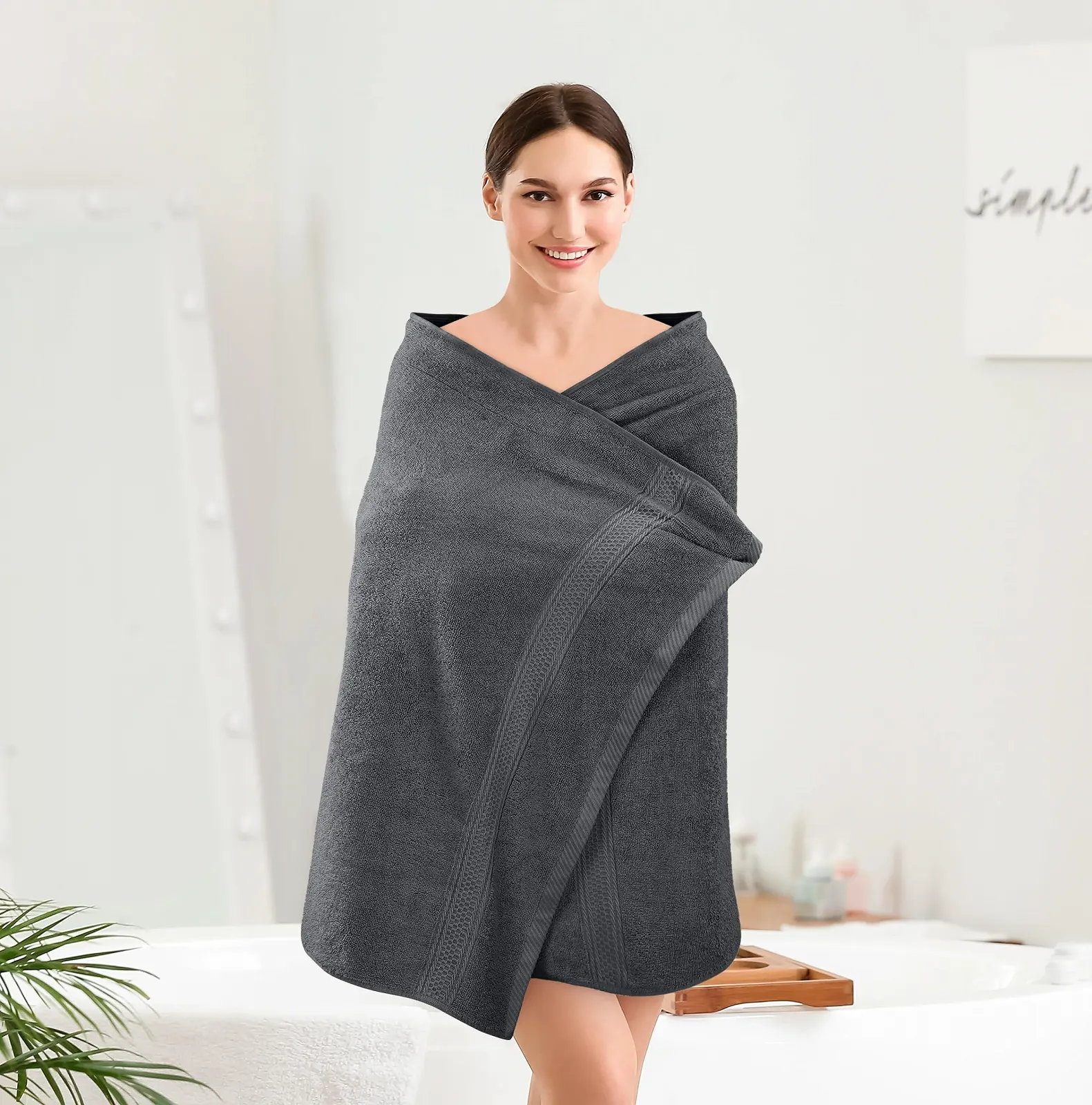 Набір рушників Utopia Towels Premium 69 x 137 см 100% бавовна Ring-Spun 4 шт. Grey, фото №4
