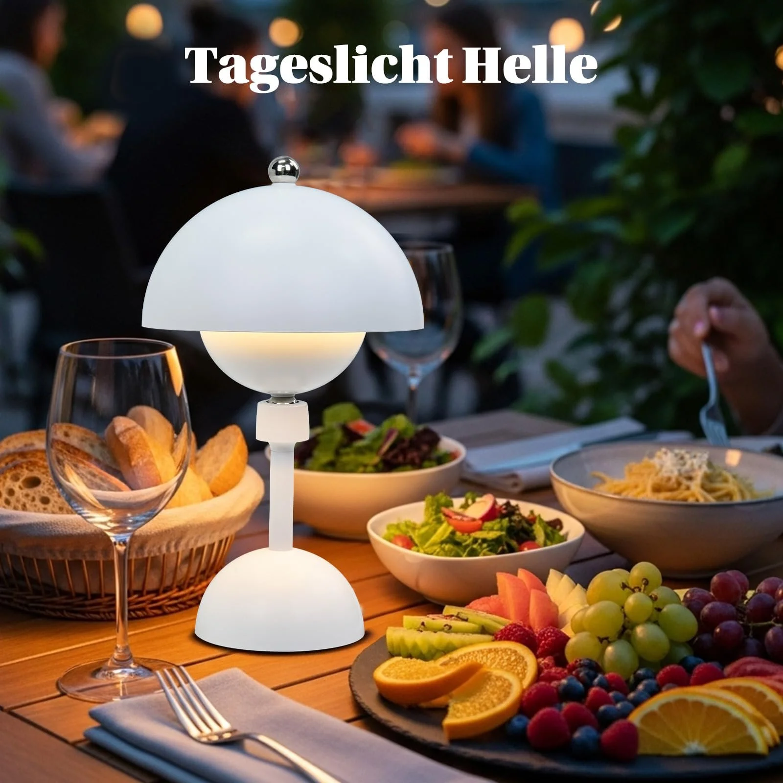 Настільна лампа Rosnek Mushroom Wireless LED 360° Magnetic Swivel 5000 mAh 3 Colours White, фото №8