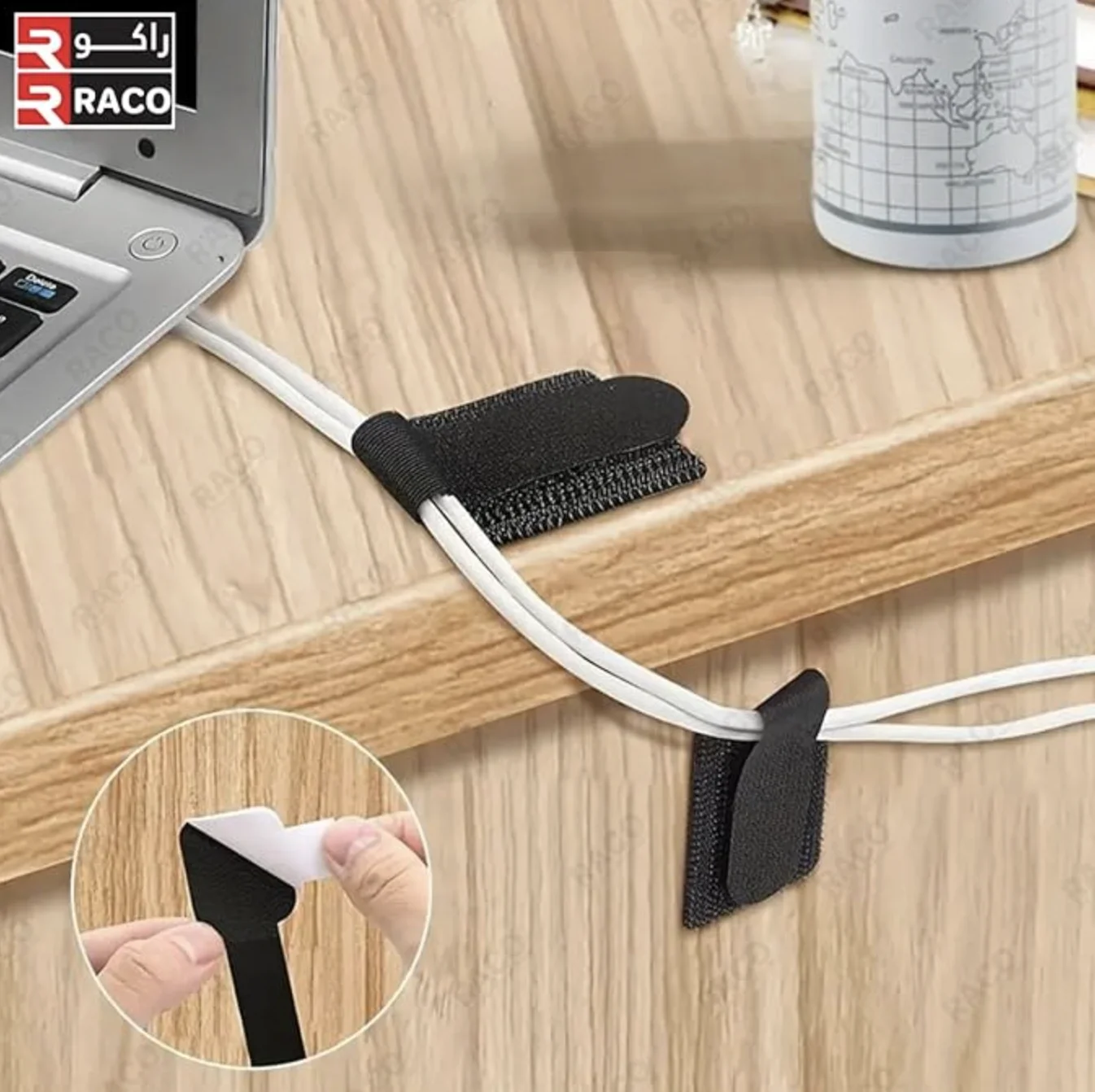 Органайзер для кабелів липучка тримач дротів JoyRo 3M L 5 шт Чорний, фото №2