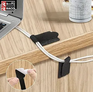 Органайзер для кабелів липучка тримач дротів JoyRo 3M L 5 шт Чорний synthetic.ua - Фото 1