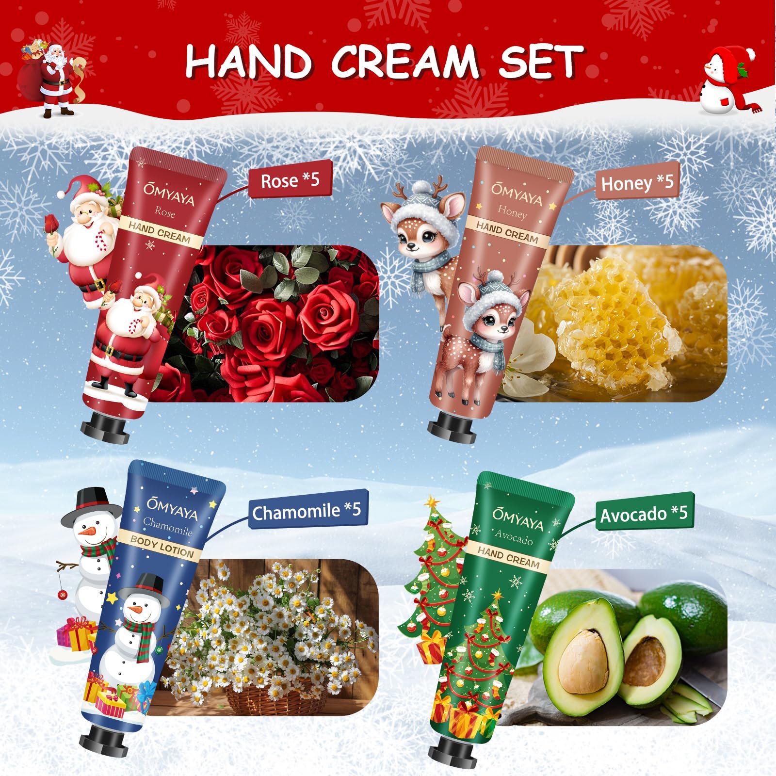 Крем для рук Набор Рождественский календарь 2025 Мини Увлажняющий для сухой потрескавшейся кожи рук и ног Рождественские подарки для женщин, фото №2