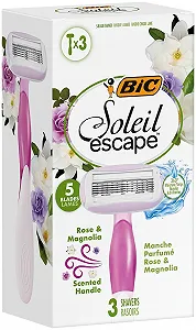 Одноразовая бритва BIC Soleil Escape 5 лезвий Женская Rose & Magnolia 3 шт - Фото 1