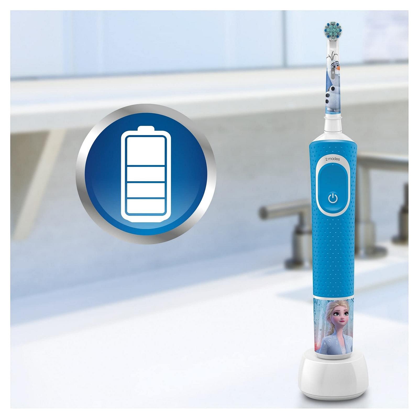 Електрична зубна щітка Oral-B Kids Frozen Special Edition для дітей від 3 років Блакитна, фото №6