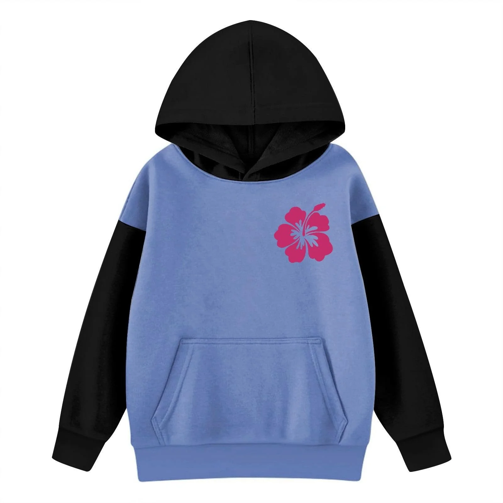 Худи для девочки Однотонный с карманом, фото №5