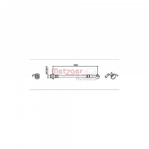 Гальмівний шланг METZGER GREENPARTS 4111951 для NISSAN, задній правий - Фото 1