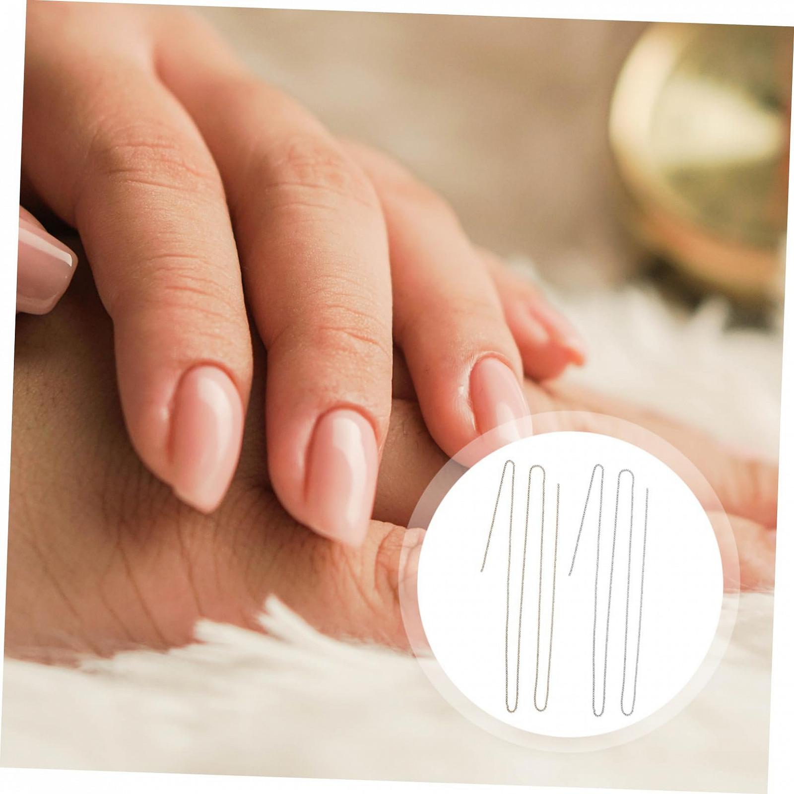 Цепочка для ногтей WOONEKY Набор 2 шт. Медные стразы, фото №5