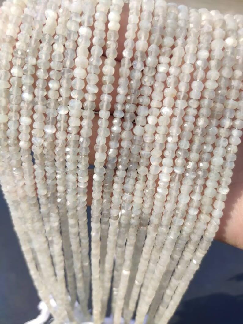 Бусины Лунный Камень Граненые 4-4.5 мм, фото №5