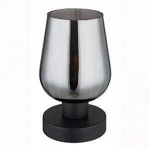 Настольная лампа Globo Glass Smoky E27 13,5 x 22 см Matte Black - Фото 1