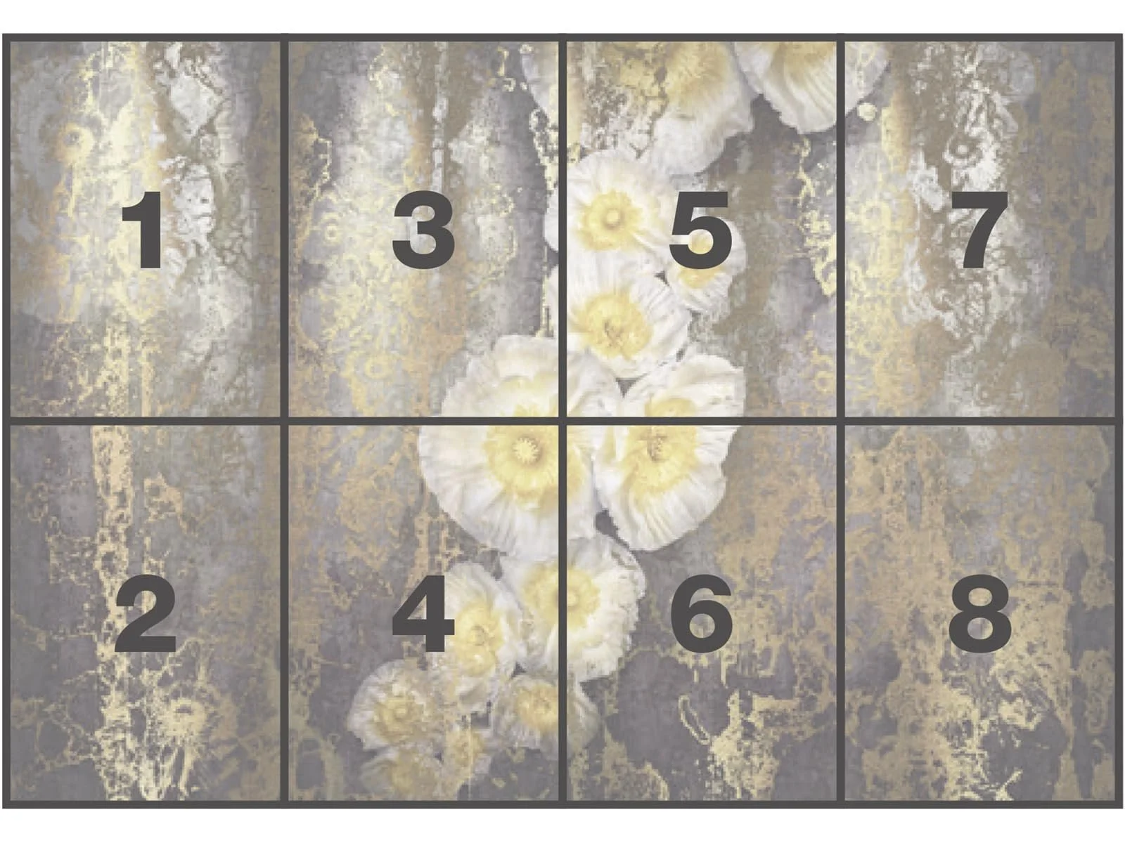 Фотошпалери Komar 8-963 Serafina Квіткові Жовтий 368 x 254 см 8 частин, фото №4