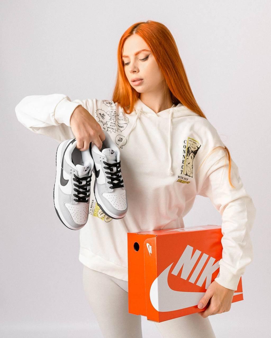 Кроссовки женские Nike SB Dunk Low Pro серые кожаные кеды найк сб данк демисезонная обувь, фото №9