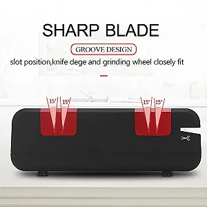Електрична точилка для ножів Professional Multifunctional Automatic 15 градусів для прямих та серрейторних ножів і ножиць synthetic.ua - Фото 1