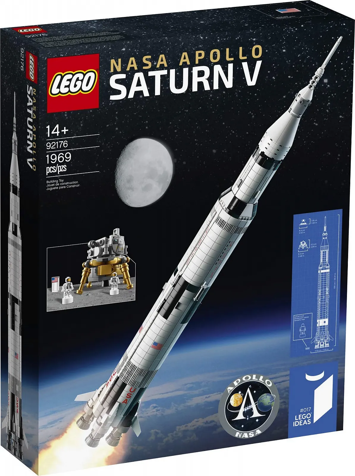 Конструктор LEGO Ideas NASA Apollo Saturn V 21309, 1969 деталей, фото №4