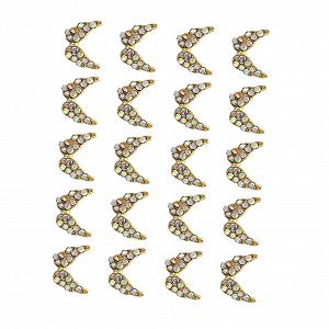 Стразы для ногтей Сердце, 20 шт., украшения для маникюра, наклейки на ногти в форме сердца, блестки для ногтей крылья, стразы для ногтей с плоским основанием, разноцветные сплавы - Фото 1