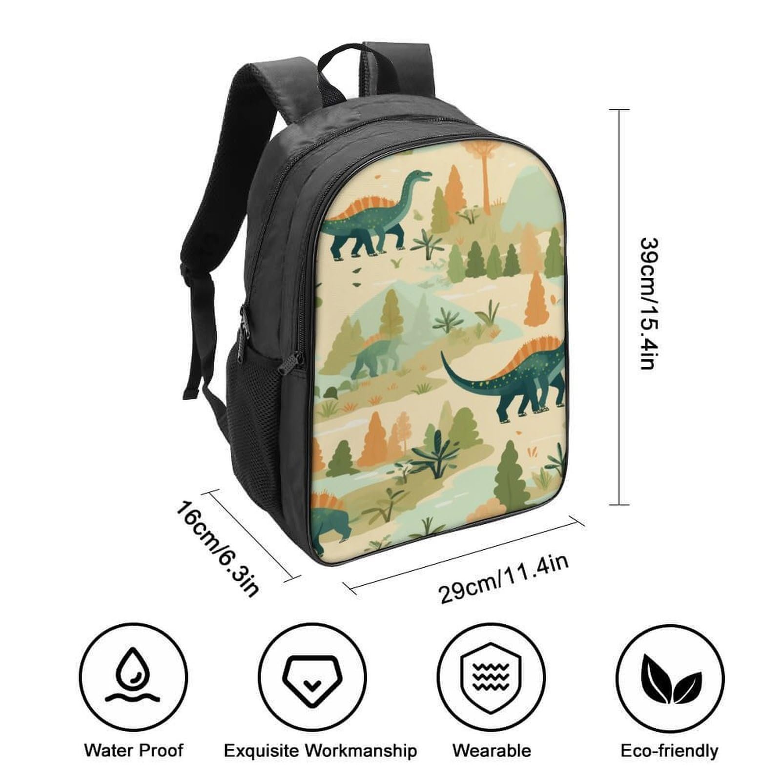 Ранець DPEOANEBN Dinosaur для хлопчиків та дівчаток підлітків, 40x28x16 см, фото №2