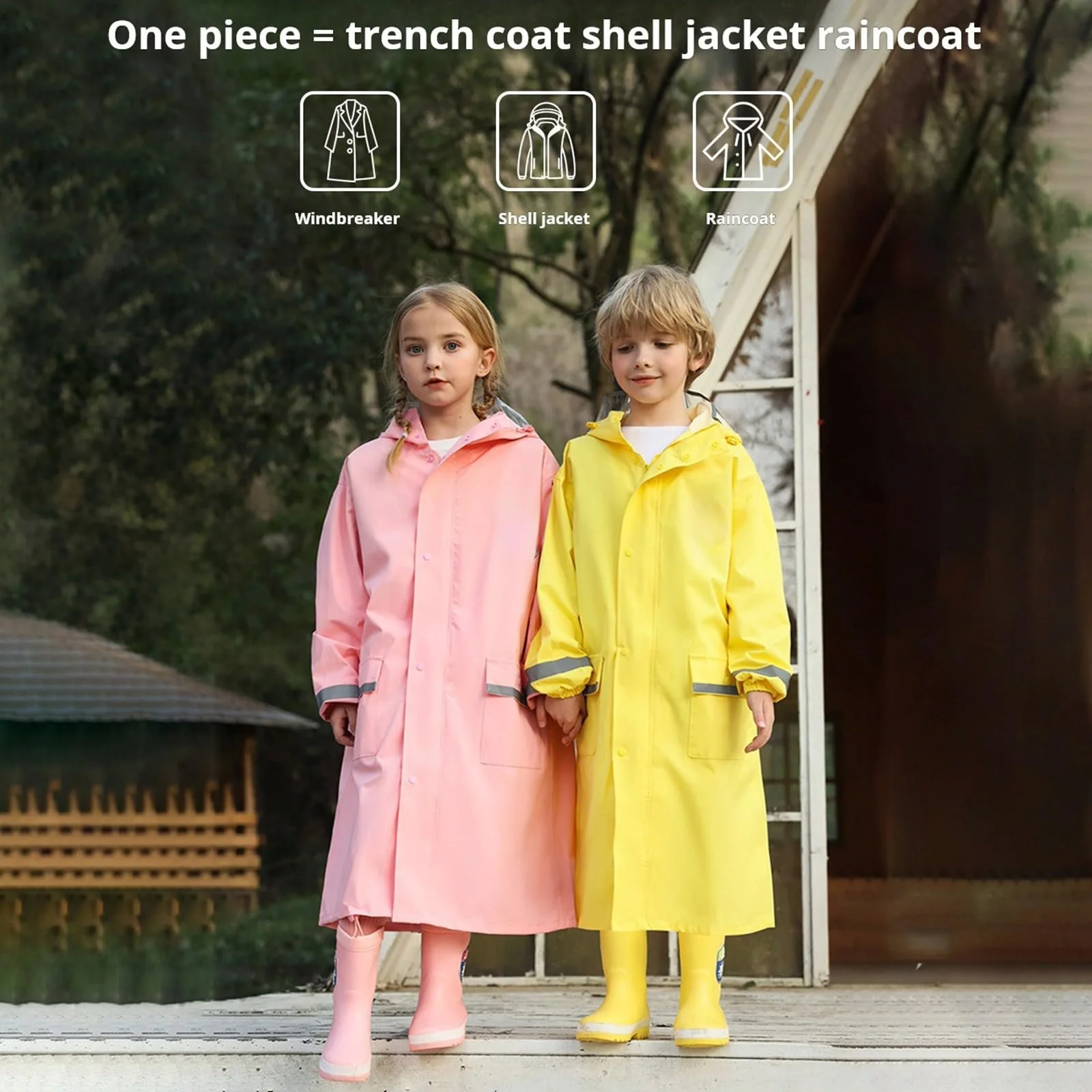 Дитяче багаторазове пончо від дощу, фото №5 Дитяче багаторазове пончо від дощу, фото №5