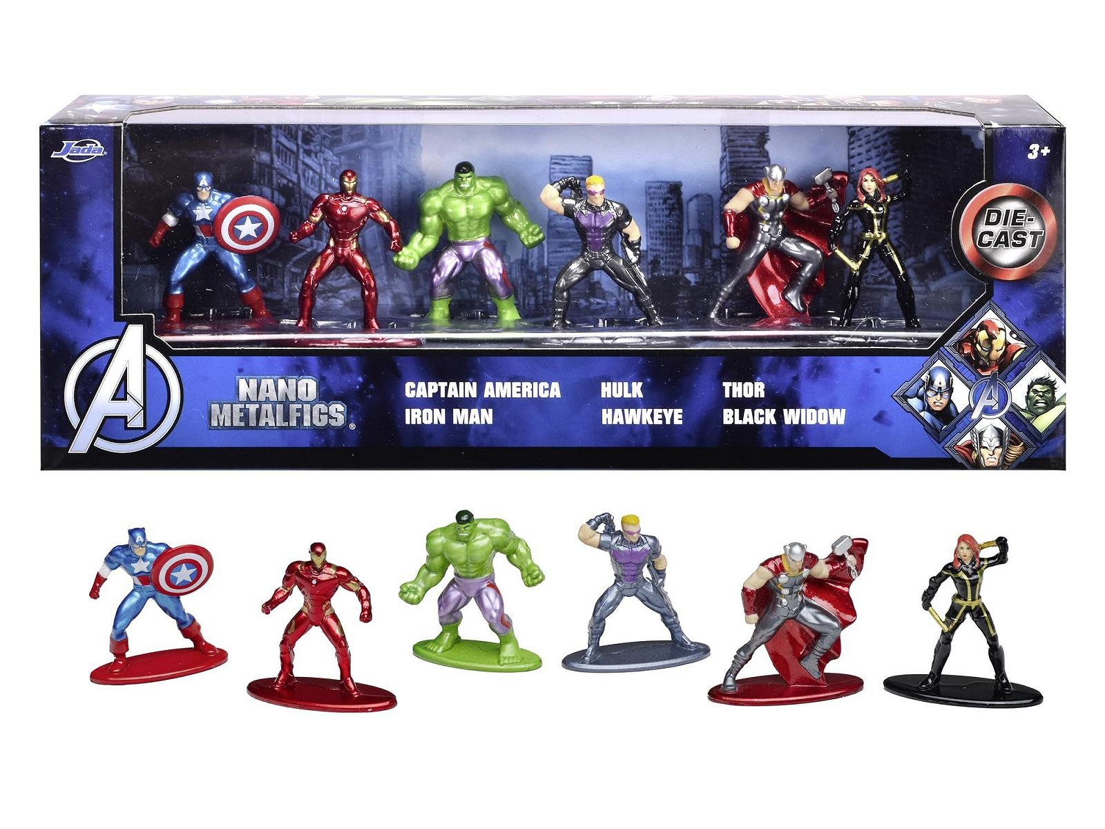 Фігурки Jada Toys Marvel Avengers (Набір з 6 штук) - Набір діорам з 6 нано колекційних металевих фігурок (Капітан Америка, Залізна людина, Халк, Соколине око, Тор і Чорна вдова), фото №7