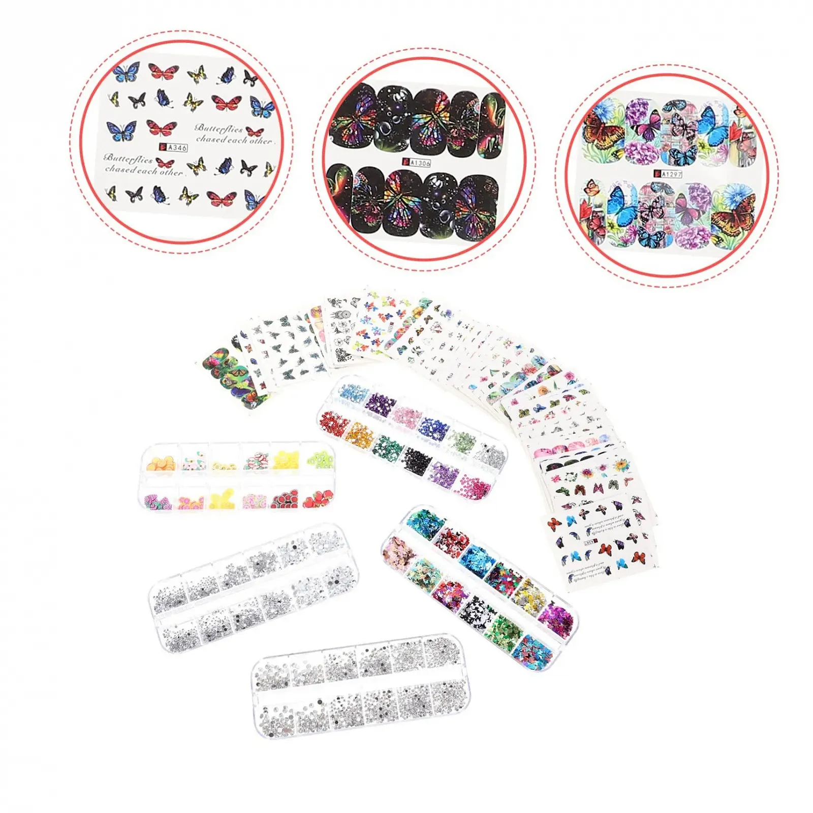 Набор для дизайна ногтей Healvian 2 шт. Стразы для ногтей, украшения, инструменты для маникюра, фото №8