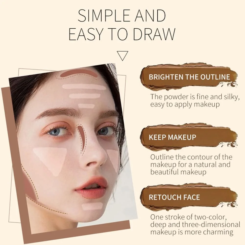 Олівець для контурингу Хайлайтер 2 в 1 Стік для контурингу Подвійний стік для контурингу, фото №5