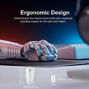 Миша Uineer з кабелем, 7200 DPI, 6 кнопок, сіро-біла synthetic.ua - Фото 1